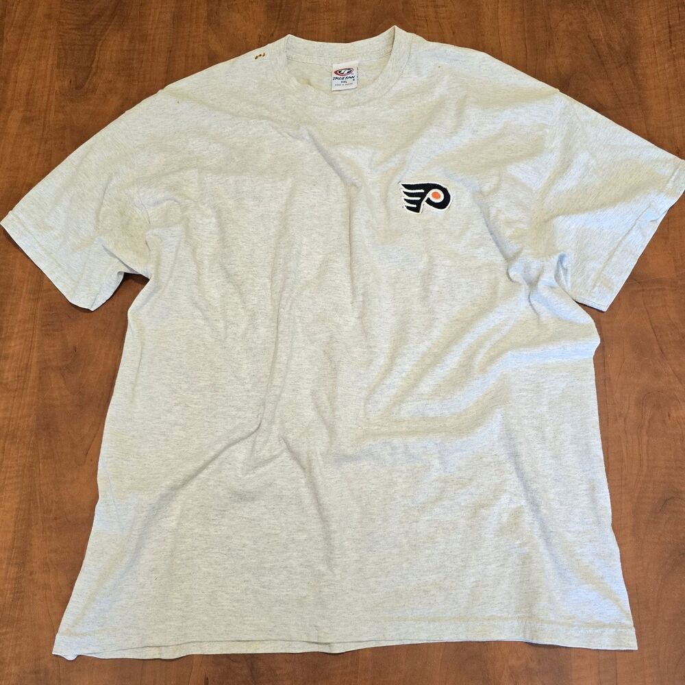 True Fan Vintage Philadelphia Flyers Embroidered Logo Crew Neck Tee XXL